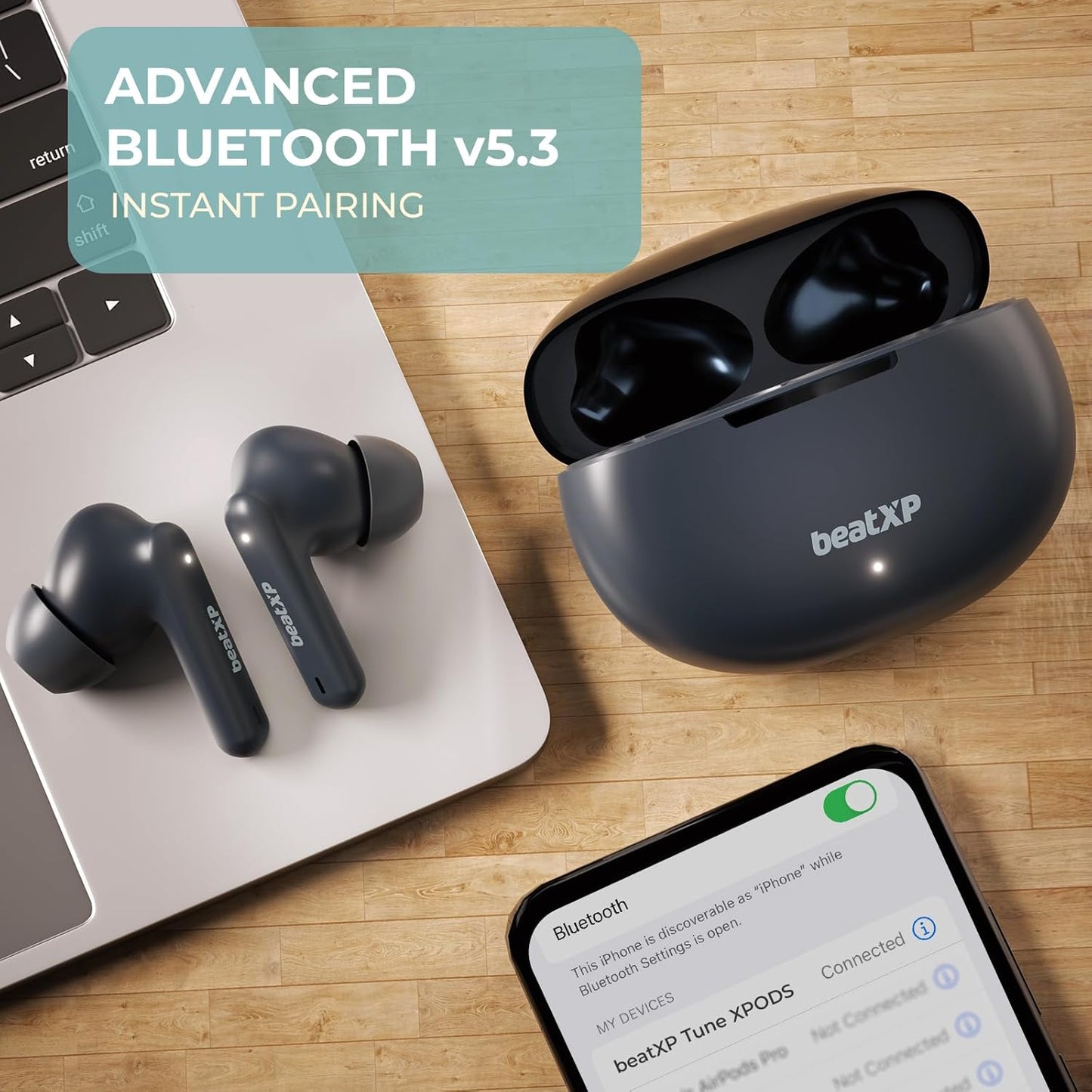 beatXP Tune XPods Bluetooth True Wireless in Ear Buds with 50H Playtime