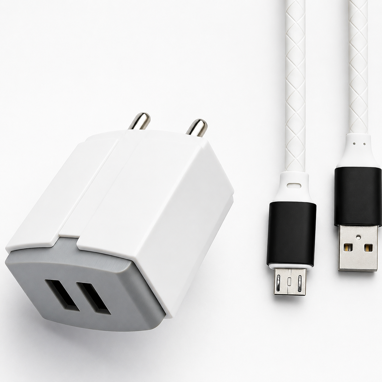 Metron Dual USB Wall Charger with Micro USB Fast Charging Cable