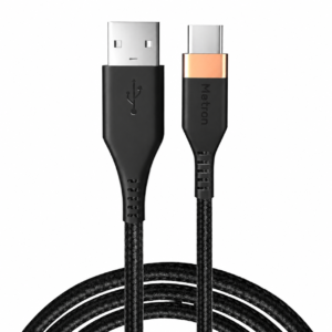Metron USB-A to Type-C Fast Charging Cable | 3A Fast Charge | Braided Data Cable | 1.2 Meter