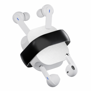 Metron TWS Wireless Earbuds with Stylish Round Charging Case, Bluetooth 5.3 & HD Sound