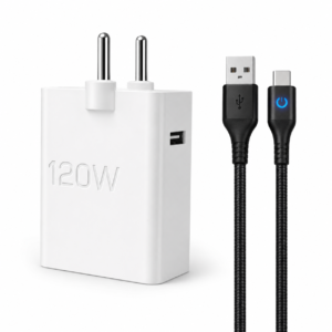 Metron 120W Flash Fast Charger with USB-A to Type-C Fast Charging Cable
