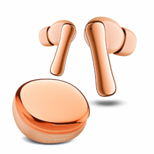 Metron Premium TWS Wireless Earbuds with Bluetooth 5.4, HD Sound, Touch Control & Stylish Metallic Charging Case (Rose Gold)