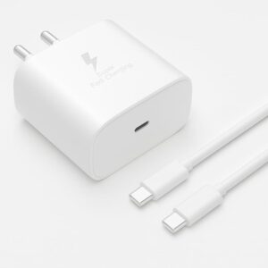 [Orginal] Metron  45W C-Type Super-Fast Charger Adapte & Cabler for Galaxy S25/S25 Plus/S25 Ultra/S24/23/22/21 (Ultra/Plus/FE) A56/Note 20/S10 5G/9/8/M16 (S/A/F/M Series) USB C PD 3.0 Charge Adapter