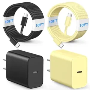 Metron Fast Charging USB Type-C Adapter with 10FT Long Charging Cable | PD Fast Charger Combo for Smartphones & Tablets