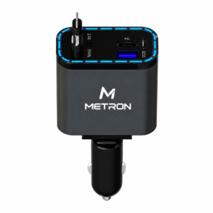 Metron 4-in-1 PD Fast Car Charger | Dual USB + Type C PD Port | Super Fast Charging Car Adapter for Smartphones, Tablets & Accessories