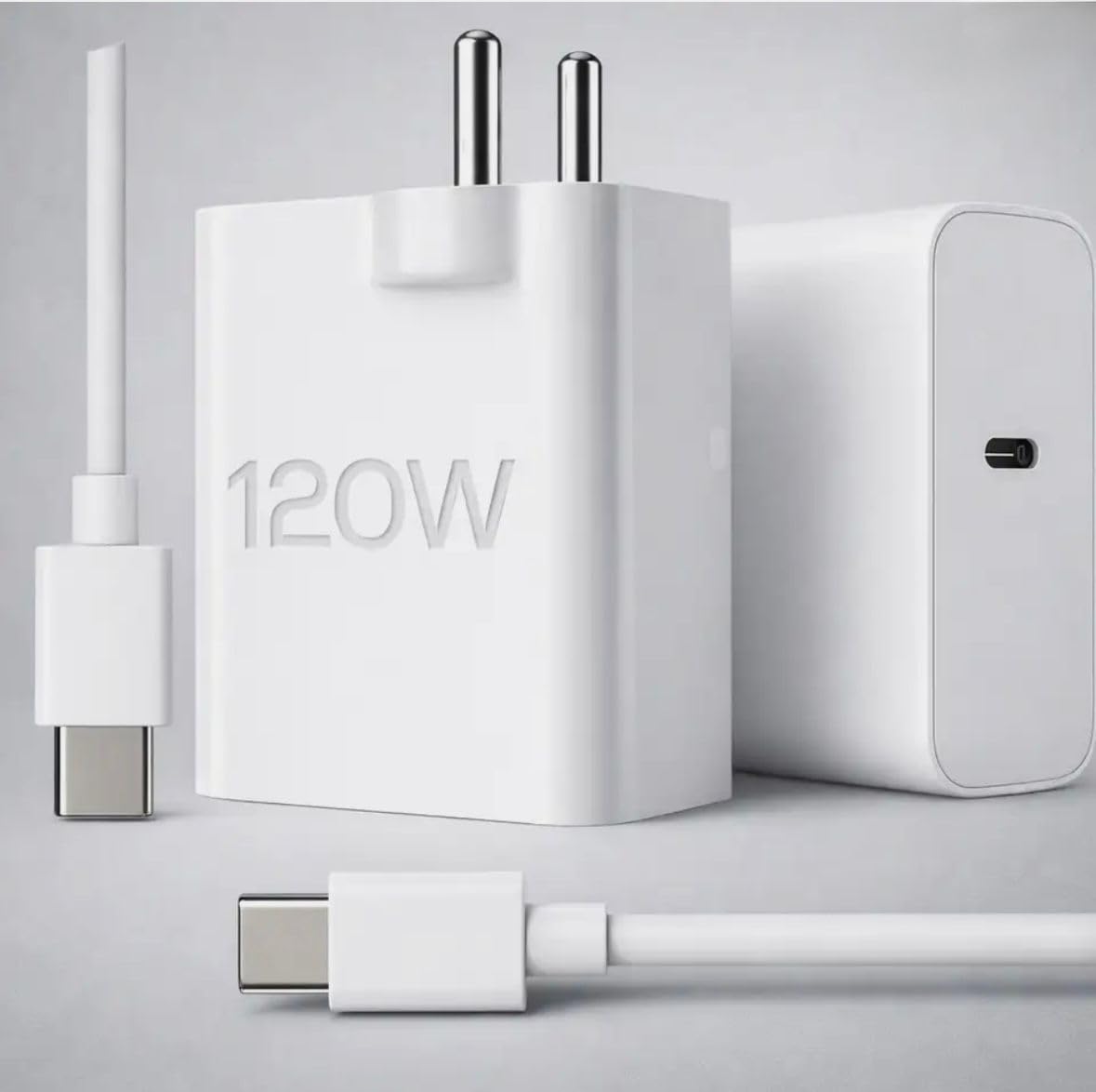Metron Original120w Super Fast Charger,120w Gan Charger with 6A typc-c Cable | Support with OnePlus Super Vooc, Xiaomi Turbo Charger