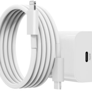 Metron iPhone Charger Adapter 20W Lightning Cable Combo (MFi-Certified) Compatible with iPhone 14/14Plus/14Pro/14 Pro max13/13 Pro/13 Pro max/12/12 Pro/11/X/X