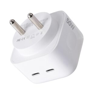 Metron 50W Type C Charger (25W + 25W) Dual Port USB C PD Fast Charging for iPhone