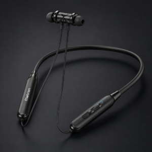 Metron Premium Wireless Bluetooth Neckband Earphones with Deep Bass, Magnetic Earbuds, HD Calling & Long Battery Backup