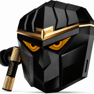 Metron Gaming TWS Earbuds with Cyber Mask LED Charging Case | Bluetooth 5.3 Wireless Earbuds | Low Latency Gaming Earphones