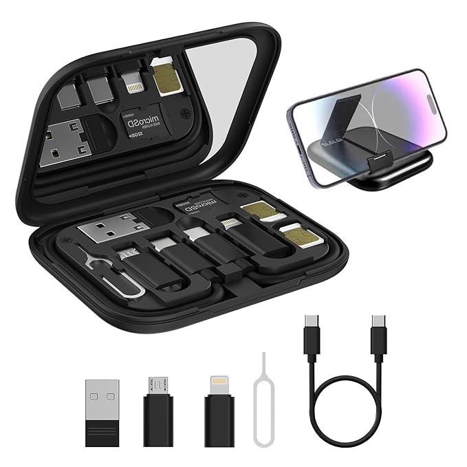 Metron 8-in-1 Mobile Accessories Kit | OTG Adapter, Data Cable, SIM Adapter & Phone Stand Combo