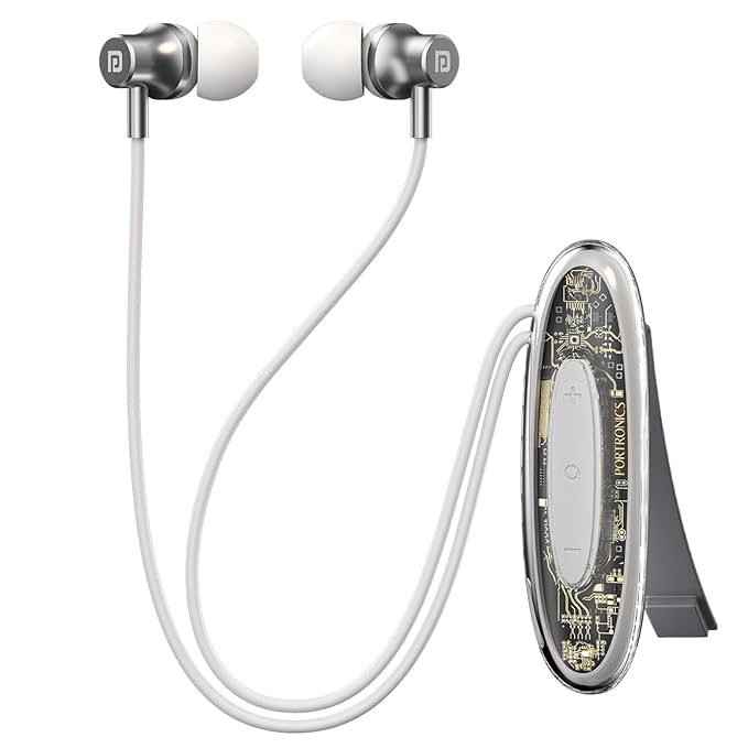 Metron Wireless Neckband Earphones with Magnetic Earbuds, ENC Calling & Transparent Controller Design