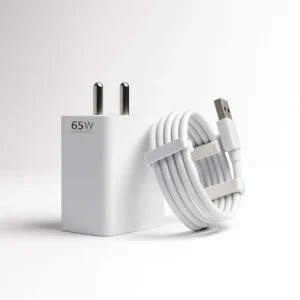 Metron 65W SUPERVOOC Fast Charger Adapter with USB-A to Type-C Cable | Rapid Fast Charging Wall Charger