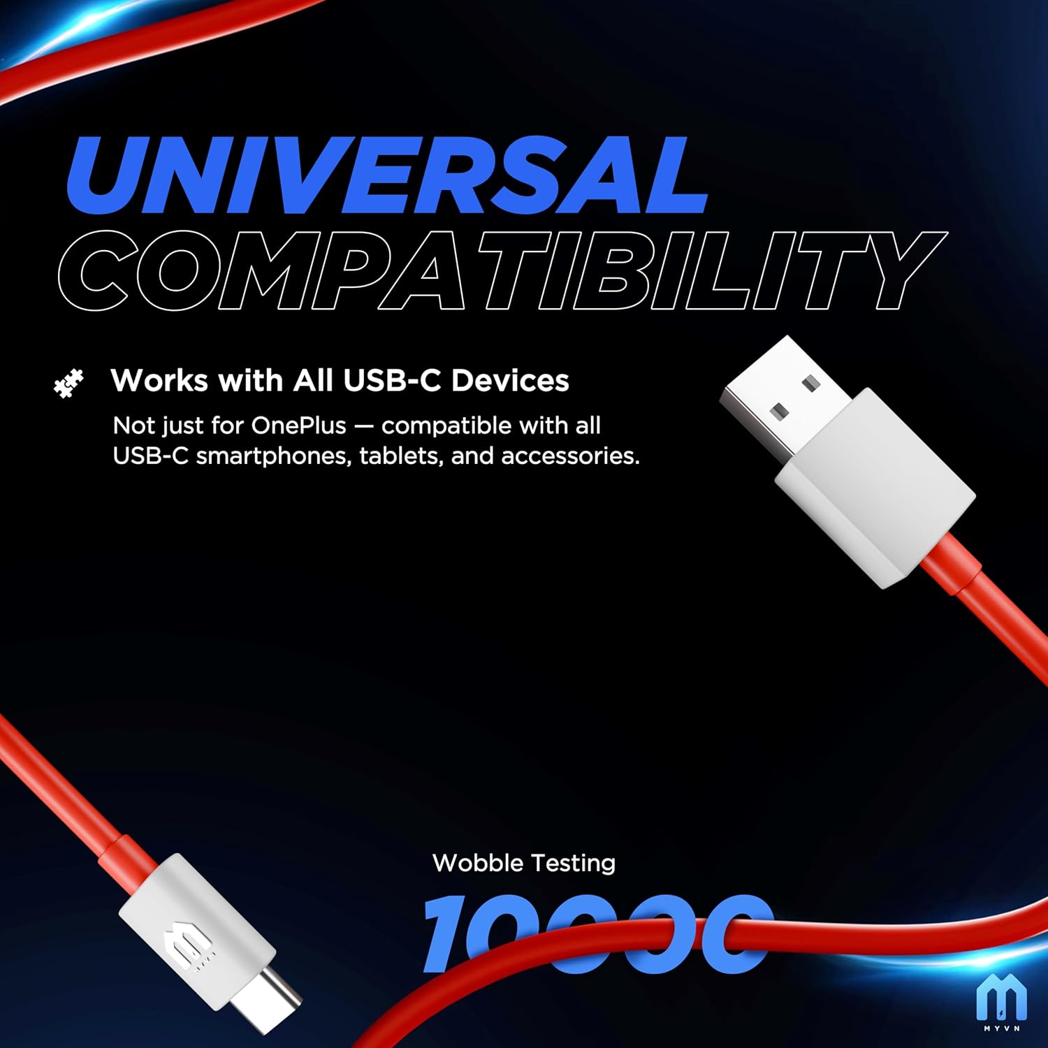 Metron Ultra Fast Charging Cable for OnePlus USB-A to Type-C WARP/Dash Compatible - Image 4