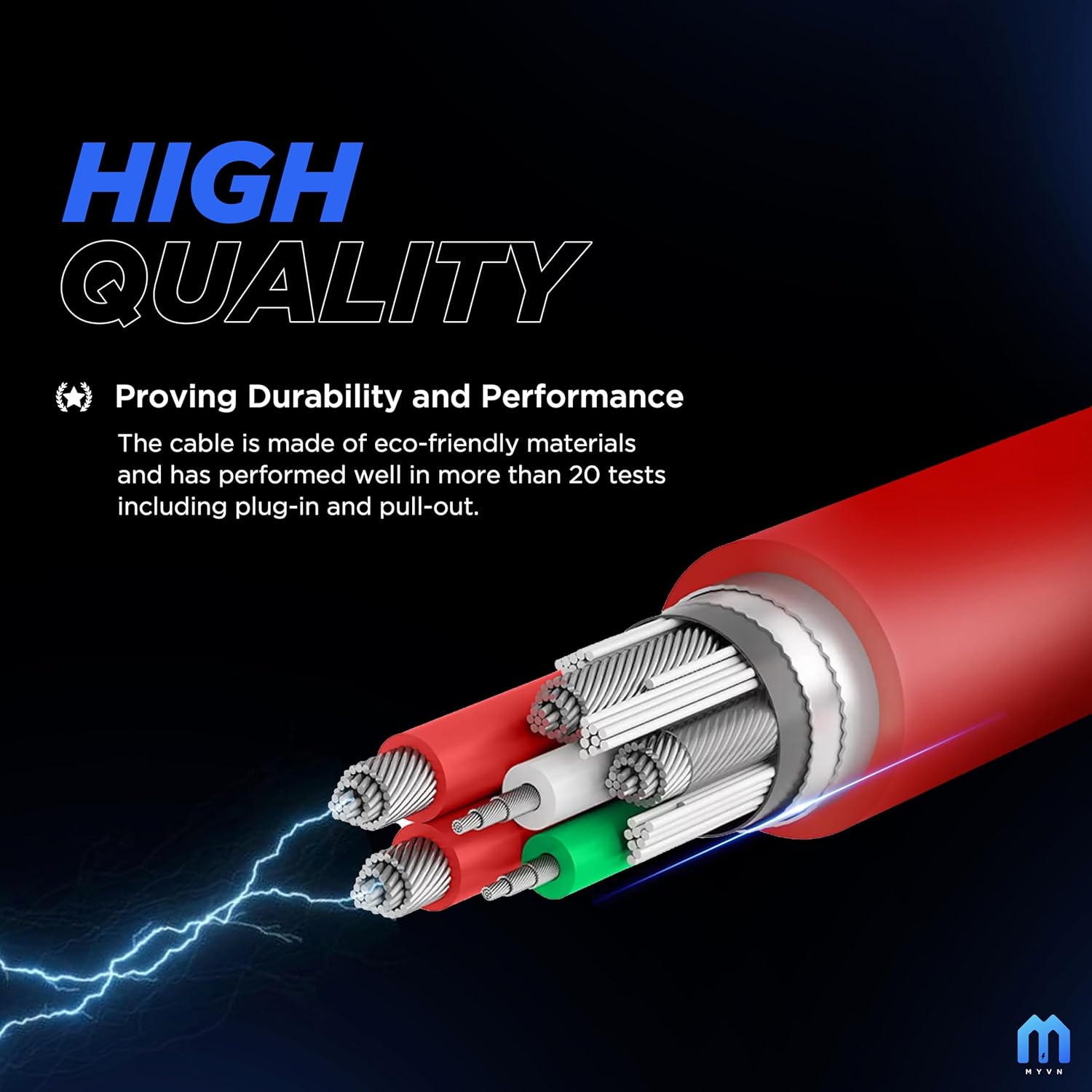 Metron Ultra Fast Charging Cable for OnePlus USB-A to Type-C WARP/Dash Compatible - Image 3