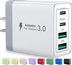 Metron 20W Fast Charging Adapter with Dual PD Port & USB Quick Charge