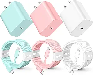 Metron Fast Charging Adapter with 10FT USB Cable | Type-C Fast Charger Set | Long Durable Charging Cable for Smartphones
