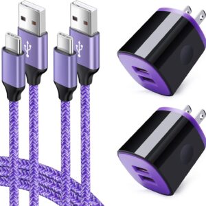 Metron Dual USB Fast Charger Combo with Type-C Braided Cable | 2-Port Wall Adapter | Fast Charging Travel Charger Set
