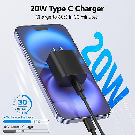 Metron Fast Charging USB Type-C Adapter with 10FT Long Charging Cable | PD Fast Charger Combo for Smartphones & Tablets - Image 2