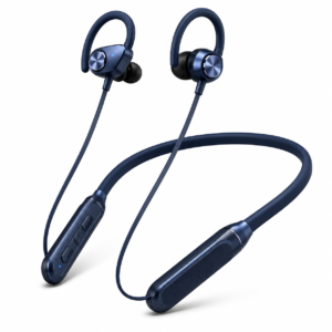 Metron Wireless Bluetooth Neckband Earphones with Ear Hooks, Deep Bass, HD Sound & Long Battery Backup