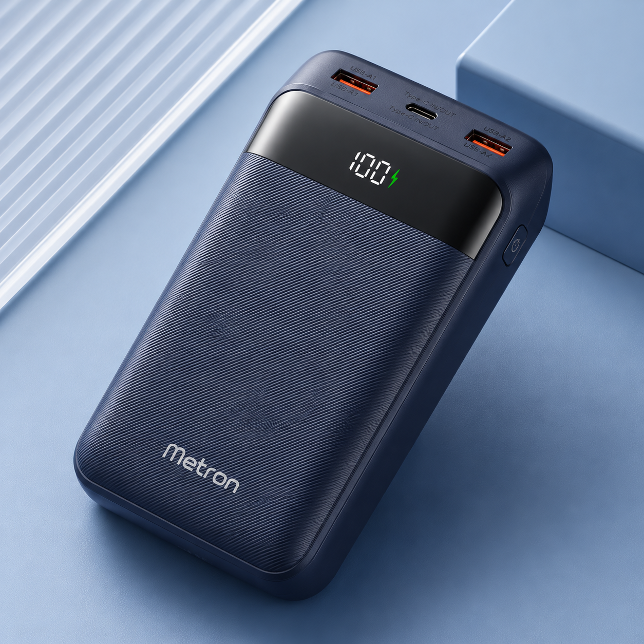 Metron Power Bank 4i 20000mAh 33W Super Fast Charging PD |Smart 12 Layer Protection|Type C Input & Output|Triple Output Ports|Supports Android,Apple, Tablets, Earbuds,Watch(MI Powerbank),Black
