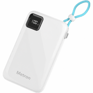 Metron 10000mAh Fast Charging Power Bank with LED Display | Slim Portable Powerbank for Android & iPhone