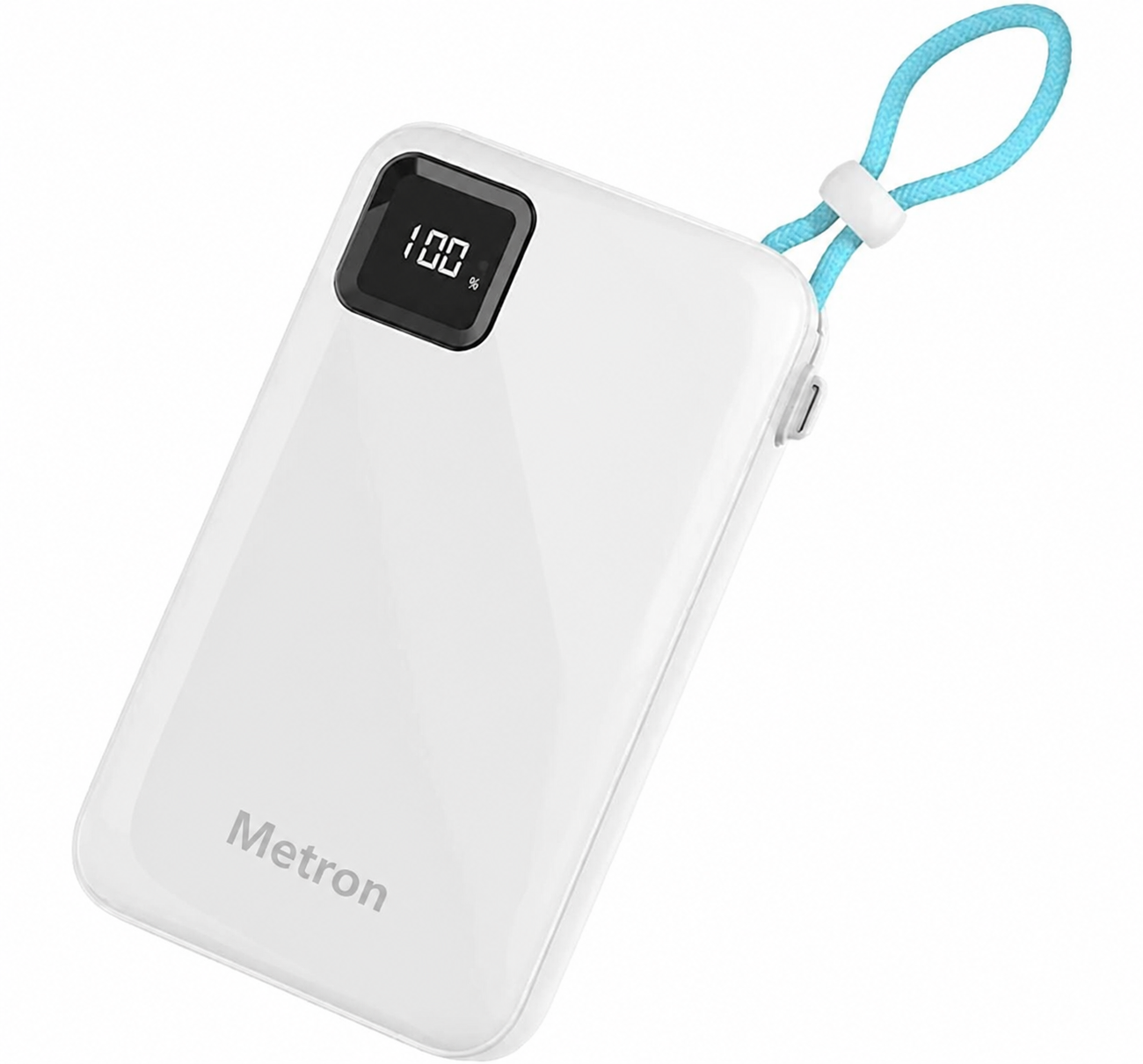 Metron 10000mAh Fast Charging Power Bank with LED Display | Slim Portable Powerbank for Android & iPhone