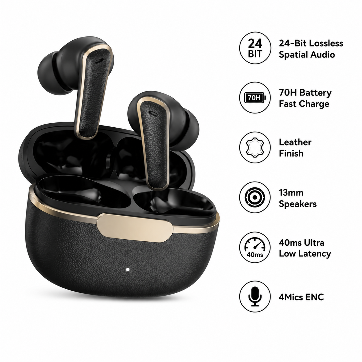 Metron Mega 9 New Launch True Wireless in Ear Earbuds W/ 24-Bit Lossless Spatial Audio, 70H Battery Fast Charge - Image 2