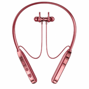 Metron Wireless Bluetooth Neckband Earphones with ANC | Magnetic Earbuds | Deep Bass | Long Battery Backup | Fast Charging | Stylish Rose Gold