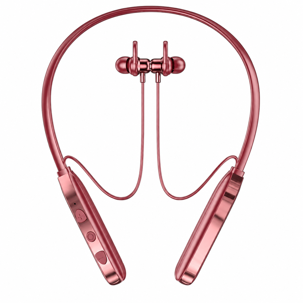 Metron Wireless Bluetooth Neckband Earphones with ANC | Magnetic Earbuds | Deep Bass | Long Battery Backup | Fast Charging | Stylish Rose Gold