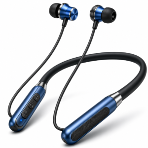 Metron Wireless Bluetooth Neckband Earphones with Deep Bass, Stereo Sound, Sweatproof Design & 100 Hours Standby Time