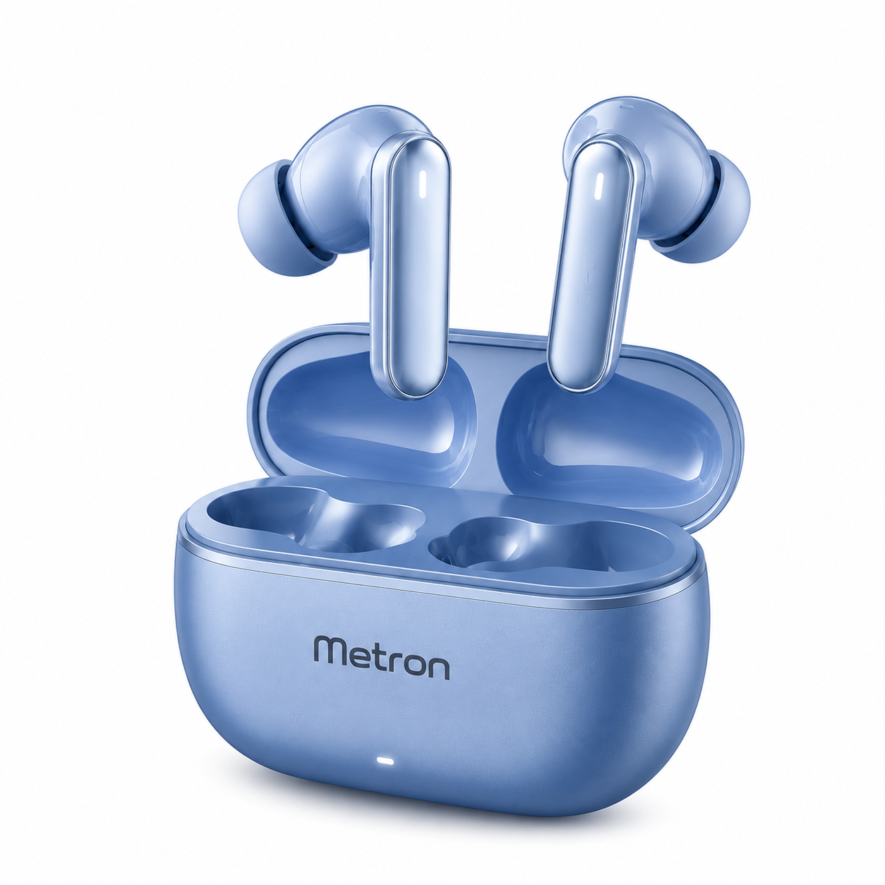 Metron Nord Buds 3r TWS Earbuds up to 54 Hours Playback, 2-mic Clear Calls, 3D Spatial Audio, AI Translation, 12.4mm Drivers, Dual-Device Connectivity, 47ms Low Latency - Aura Blue