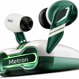 Metron 302 Gaming TWS Earbuds with LED Charging Case | Bluetooth 5.3 Wireless Earbuds | RGB Lights & Deep Bass