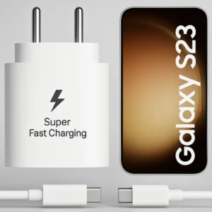 25W Super Fast Charger USB Type-C Fast Charging Adapter with Type-C Cable Compatible with Samsung Galaxy S23 / S23+ / S23 Ultra