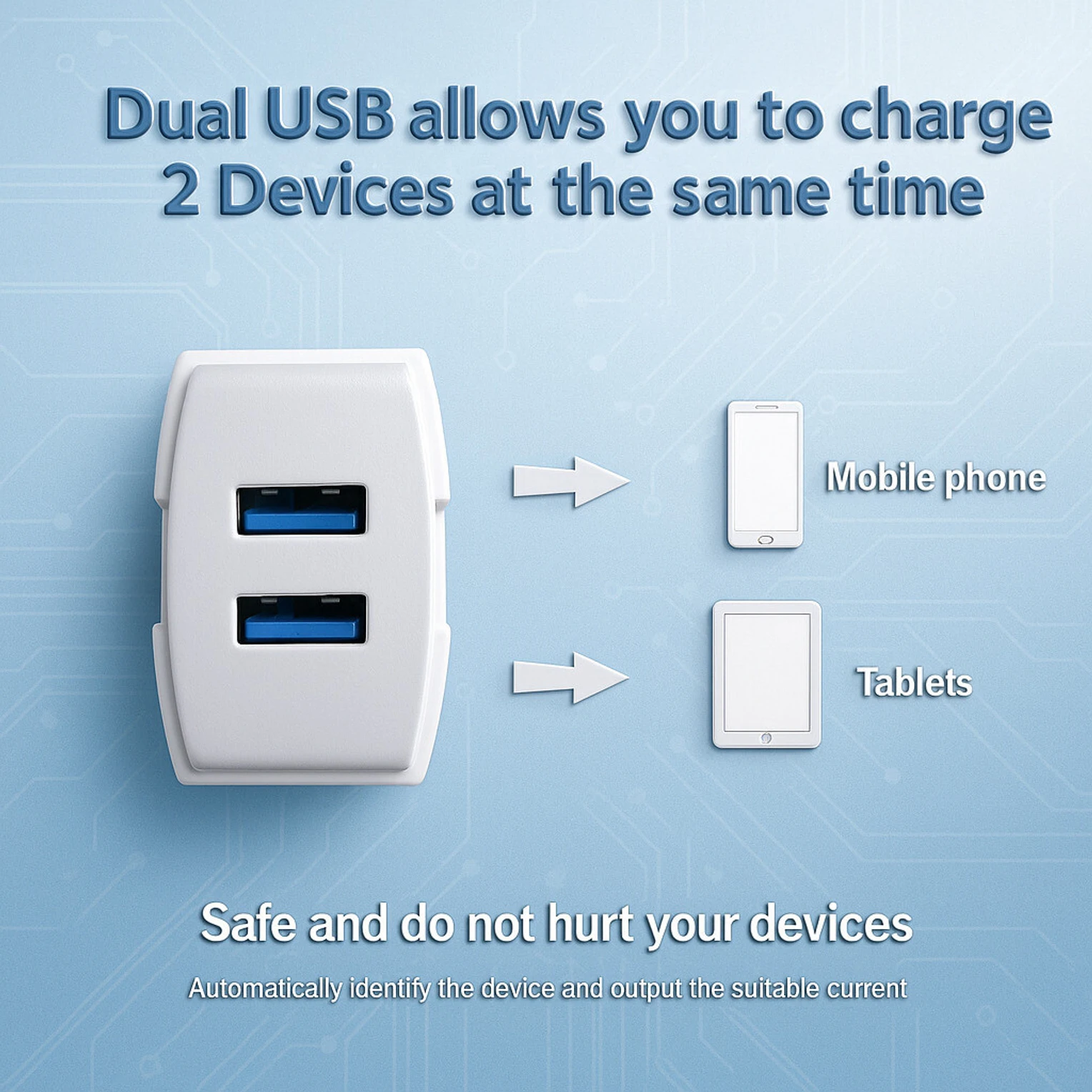 Metron Dual USB Wall Charger with Micro USB Fast Charging Cable - Image 2