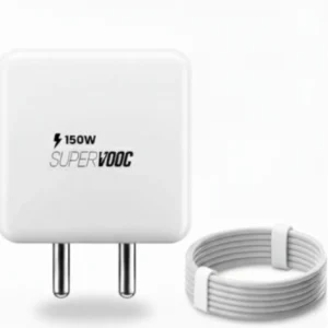 Metron 150W SuperVOOC Fast Charger with Type-C Cable | USB Fast Charging Adapter | Super Fast Mobile Charger | White