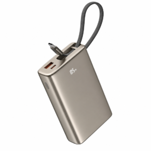 METRON 20000mAh Fast Charging Power Bank with Built-in USB Type-C Cable, LED Display, 22.5W PD & QC Fast Charge, Dual Output (Grey)