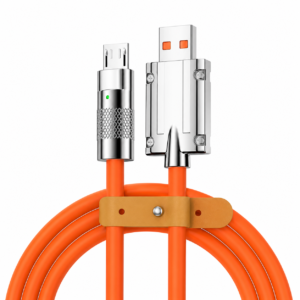 METRON 3-in-1 Fast Charging Data Cable | Type-C, Micro USB & Lightning Cable | Universal Multi Charging Cable | Orange