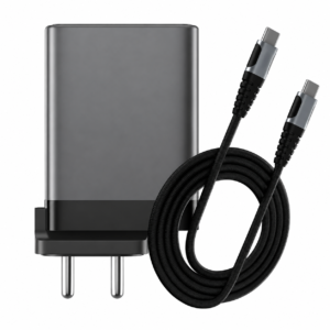 METRON 100W GaN Fast Charger with USB Type-C to Type-C Cable, PD & QC Super Fast Charging Adapter for Smartphones, Tablets & Laptops (Black)