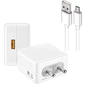 Metron 12W Fast Mobile Charger with Micro USB Cable | Compact Travel Charger Adapter