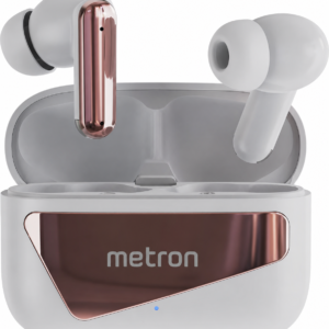 METRON Premium TWS Bluetooth Earbuds with Charging Case | HD Stereo Sound | Touch Control | Type-C Fast Charging | Wireless Earphones for Android & iPhone