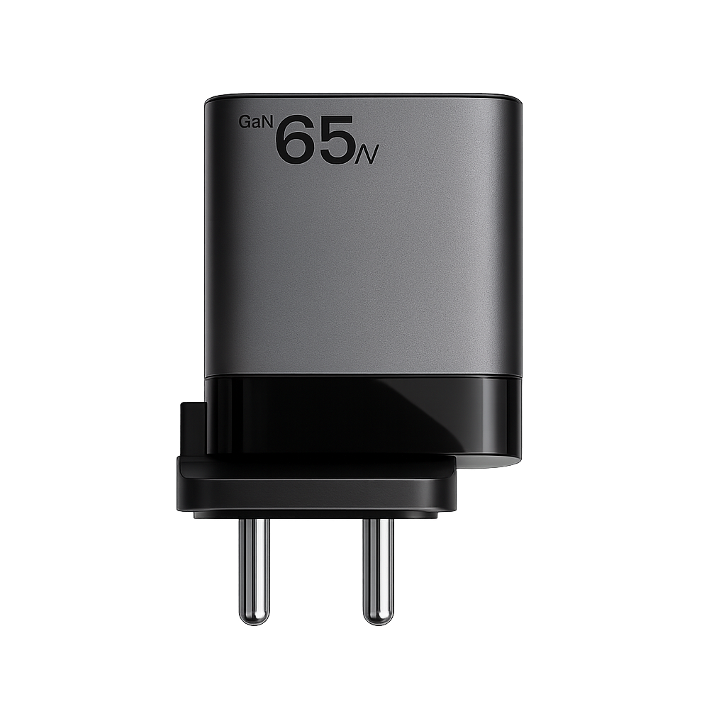 METRON 65W GaN Fast Charger USB Type-C PD Wall Adapter for Android Phones, iPhone, Tablets & Laptops (Black)