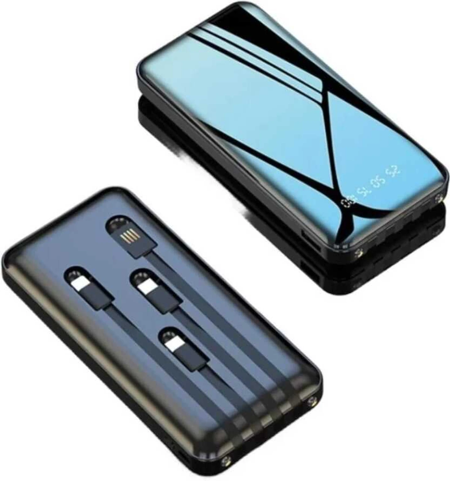 METRON 10000mAh Fast Charging Power Bank with Built-in Multi Charging Cables | Digital Display | Portable Backup Battery