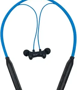 METRON Wireless Bluetooth Neckband Earphones | Deep Bass Stereo Sound | Magnetic Earbuds | HD Mic | Bluetooth 5.3 | Type-C Fast Charging | Blue & Black