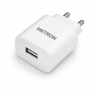 METRON Fast Charging Android Mobile Charger | USB Wall Adapter | Universal Android Charger | White