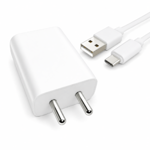 METRON 44W Fast Charging Adapter with USB to Type-C Cable | Fast Wall Charger for Android Smartphones | White