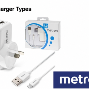 METRON iPhone Charger Adapter with Lightning Cable | Fast Charging Wall Charger | Universal iOS Charging Kit