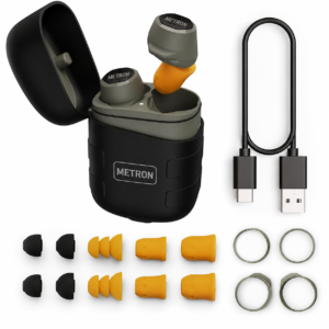 Metron Safety TWS Bluetooth Earbuds with Noise Isolation Ear Tips, Type-C Charging & Portable Charging Case