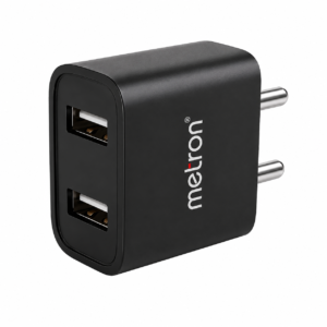METRON 2A Fast Charging Mobile Charger with Dual USB Ports & Micro USB Cable | Wall Charger Adapter