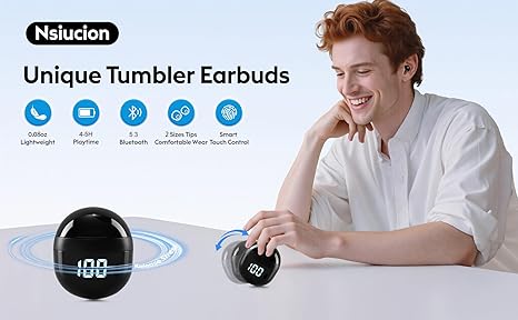 Metron Mini TWS Bluetooth Earbuds with LED Digital Display, Compact Charging Case & Deep Bass Sound - Image 3